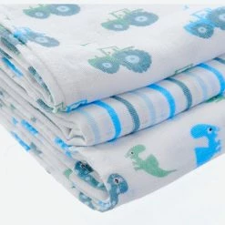 Ziggle Box Set Of 3 Muslins - Blue