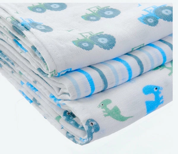 Ziggle Box Set Of 3 Muslins - Blue 3 Ziggle Box Set Of 3 Muslins - Blue