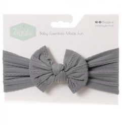 Ziggle Top Bow Turban Headband - Grey