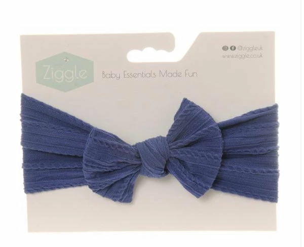 Ziggle Top Bow Turban Headband - Navy 3 Ziggle Top Bow Turban Headband - Navy