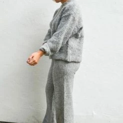 Just Female Unite Grey Melange Knit Trousers