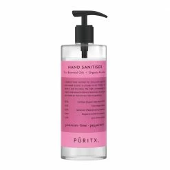 Puritx Organic Hand Sanitiser Single 250 Ml Pump Size With Geranium Lime Peppermint Essential Oils Shipping to UK&EU only