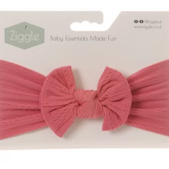 Ziggle Top Bow Turban Headband - Raspberry