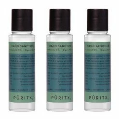Puritx Set Of 3 Organic Lavender Mandarin Jasmine Essential Oils Aloe Vera Vegan Hand Sanitiser 60 Ml Travel Size
