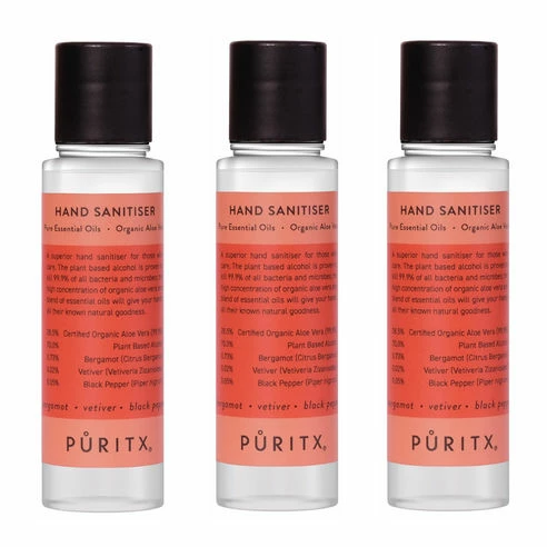 Puritx Set Of 3 Organic Bergamot Vetiver Black Pepper Essential Oils Aloe Vera Vegan Hand Sanitiser 60 Ml Travel Size 3 Puritx Set Of 3 Organic Bergamot Vetiver Black Pepper Essential Oils Aloe Vera Vegan Hand Sanitiser 60 Ml Travel Size