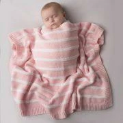 Ziggle Pink And White Stripes Baby Blanket