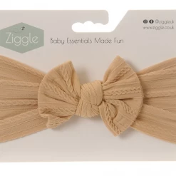 Ziggle Top Bow Turban Headband - Toffee