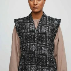 Just Female Miracle Black Paisley Vest