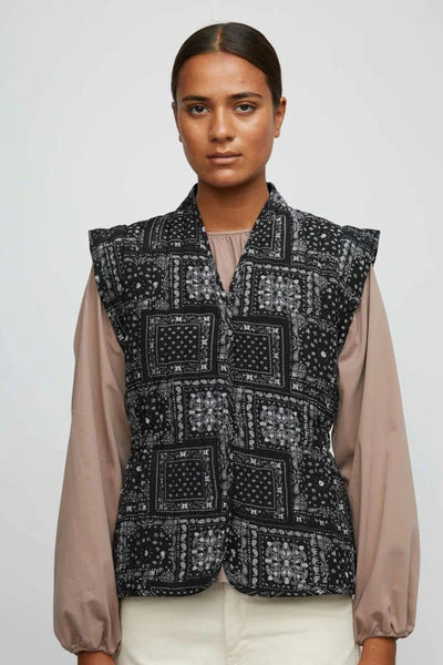 Just Female Miracle Black Paisley Vest 4 Just Female Miracle Black Paisley Vest