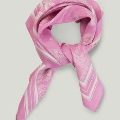 Just Female Pink Silk Paisley Scarf
