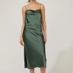 Just Female Dark Green Rich Dress