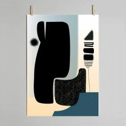 Dowse Blue Silhouette Abstract Print