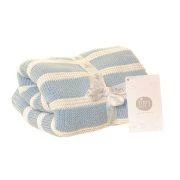 Ziggle Blue And White Stripes Baby Blanket