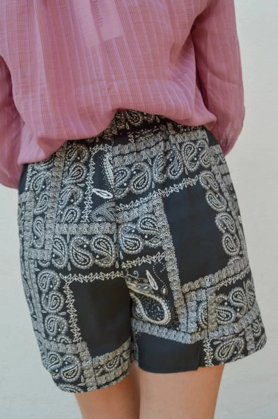 Just Female Paisley Art Black Maid Shorts 3 Just Female Paisley Art Black Maid Shorts