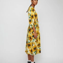 Just Female Sunflower Print Smooth Dress