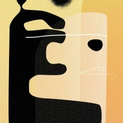 Dowse Yellow Silhouette Abstract Print