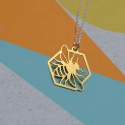 Dowse Bee & Honeycomb Necklace