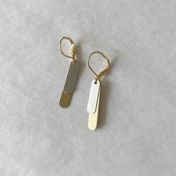 Dowse Brass and Steel Kapsule Earrings