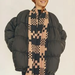 Dowse Riley Pink & Black Check Scarf