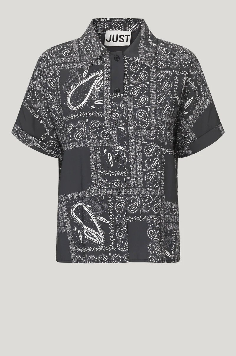 Just Female Black Paisley Print Maid Shirt 3 Just Female Black Paisley Print Maid Shirt