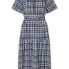 Just Female Blue Check Hamilton Cut-Out Dress 2 Just Female Blue Check Hamilton Cut-Out Dress
