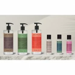 Puritx Organic Hand Sanitiser Set of 1 x 250ml Pump plus 2 x 60ml Travel Size with Manuka, Cedar, Grapefruit Essential Oils Shipping to UK&EU only