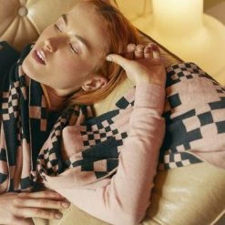 Dowse Riley Pink & Black Check Scarf