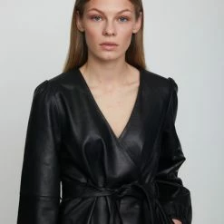 Just Female Marley Leather Dress Black