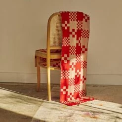 Dowse Riley Pink & Red Check Pattern Scarf