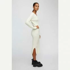 Just Female Ecru Elegant Dress 9 Just Female Ecru Elegant Dress