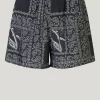 Just Female Black Paisley Print Maid Shorts 2 Just Female Black Paisley Print Maid Shorts