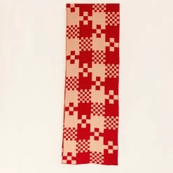 Dowse Riley Pink & Red Check Pattern Scarf